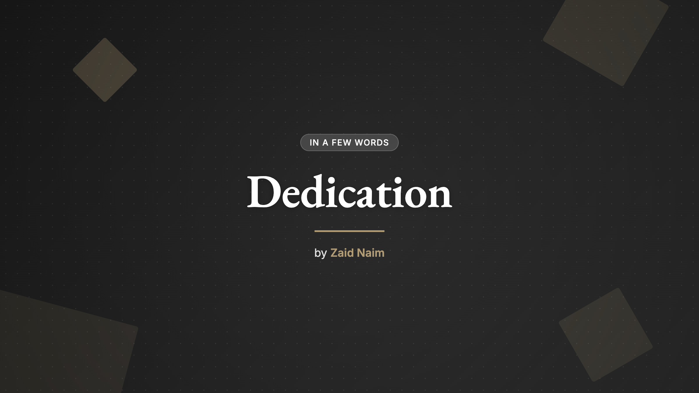 Dedication