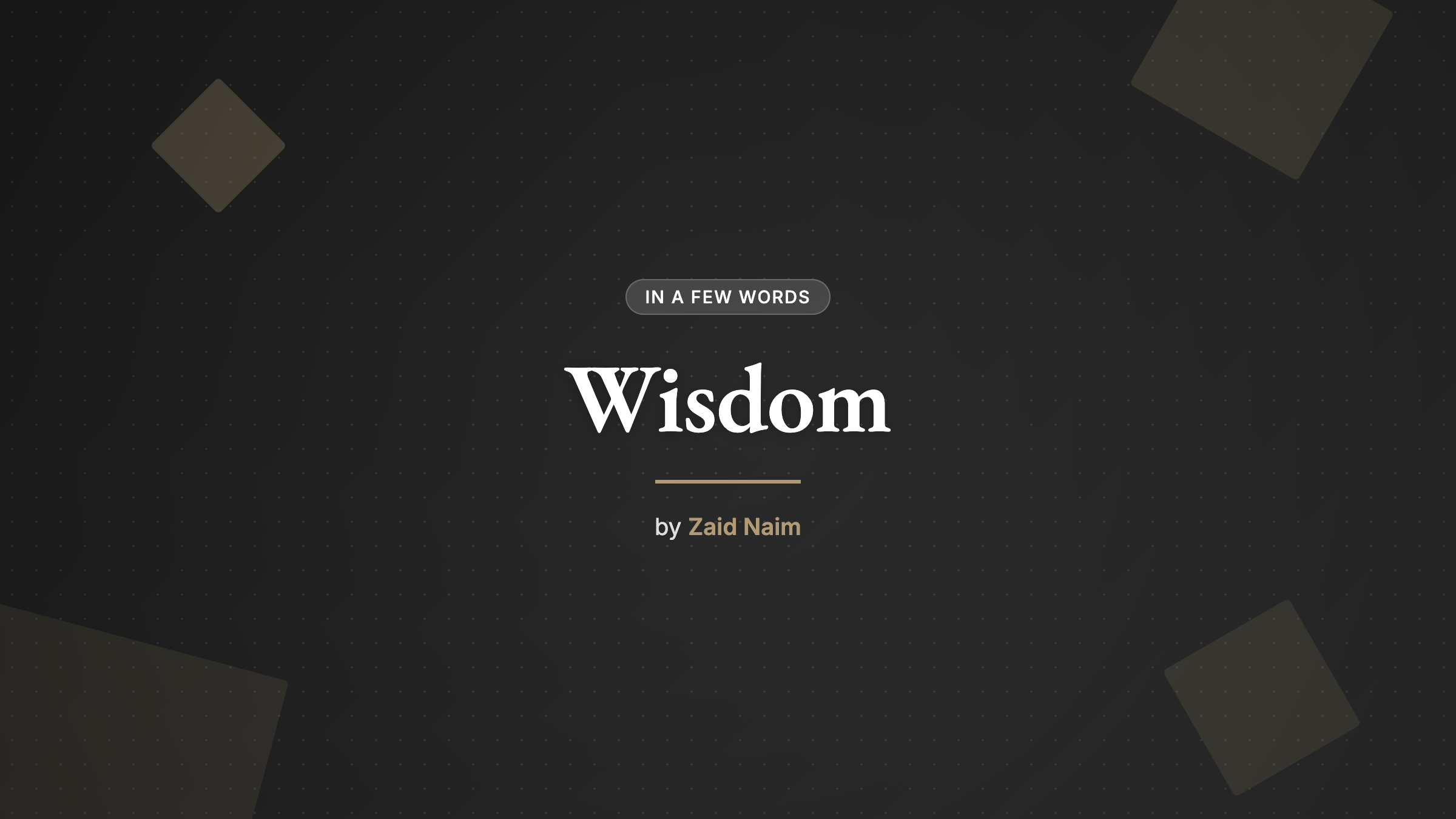 Wisdom